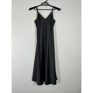 Vanessa Zani Slip Dress Size Small Gray Sleeveless Strappy V-Neck Italy Y2K